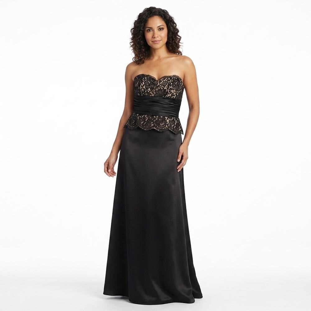 Jim Hjelm Occasions Strapless Lace Sweetheart Gown Women See Measurements